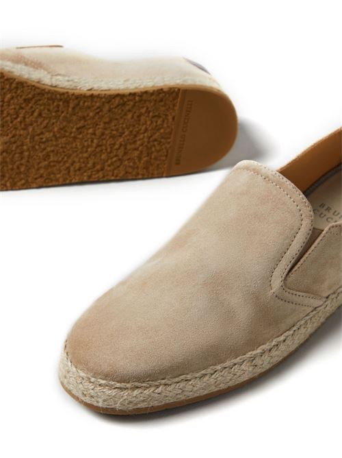 Sand beige leather/suede man loafer Brunello Cucinelli | MZUSISI837CUU24